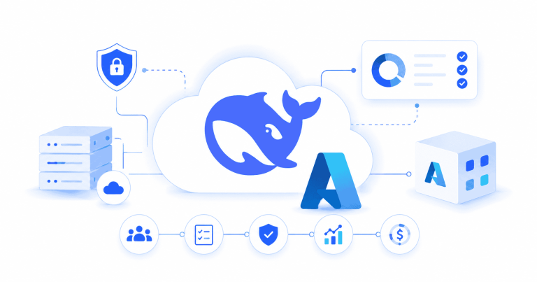 DeepSeek sur Azure pour les équipes d’entreprise avec cloud sécurisé, gouvernance IA, architecture connectée et suivi des coûts